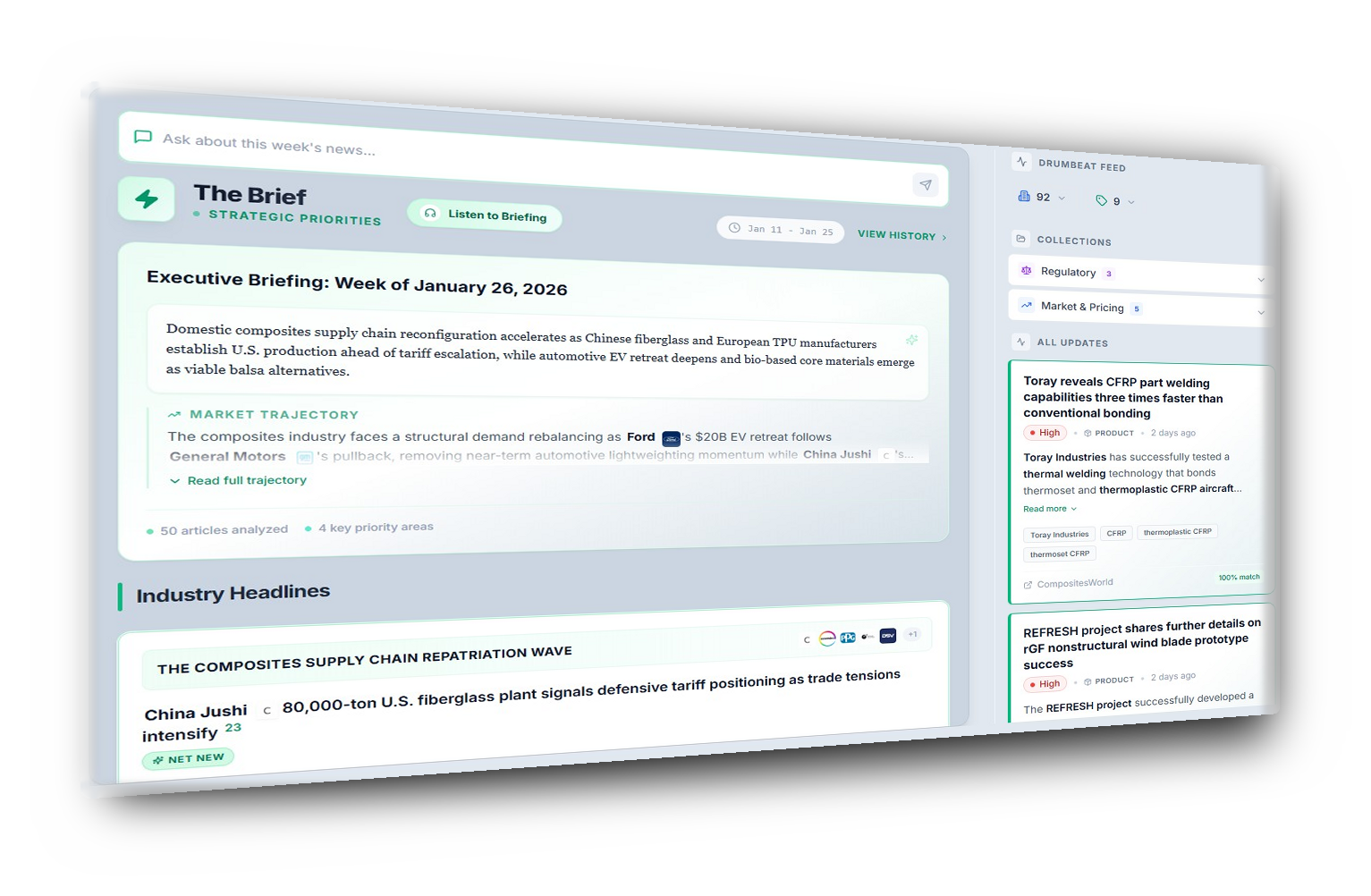 The Brief - Executive Briefing Interface